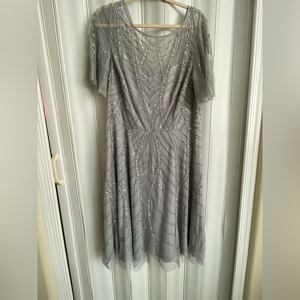 Adrianna Papell Light Gray Dress